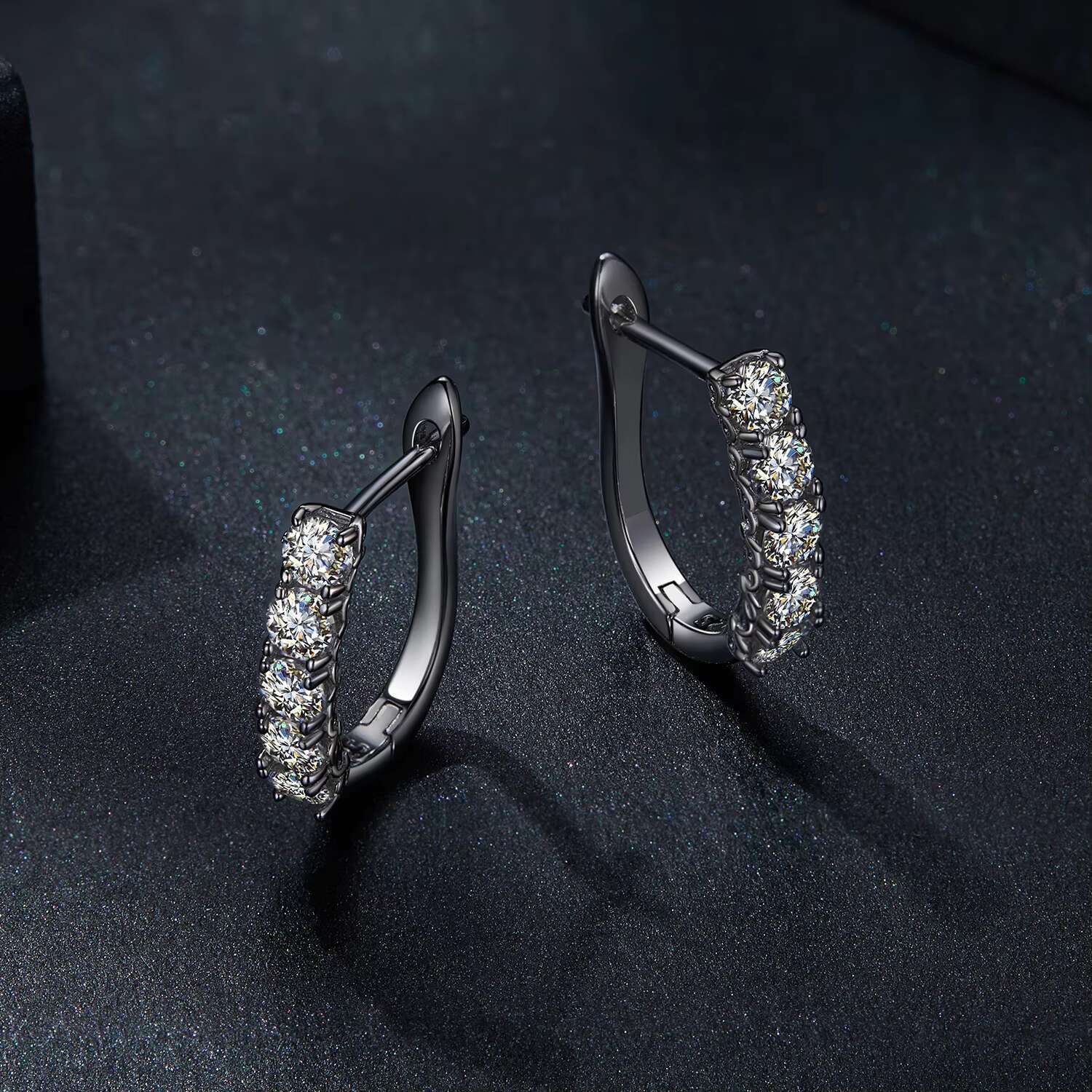 Real Wedding Diamond Moissanite Earrings for Women With GRA Certificate 925 Sterling Silver Huggie Hoop Earring Jewelry