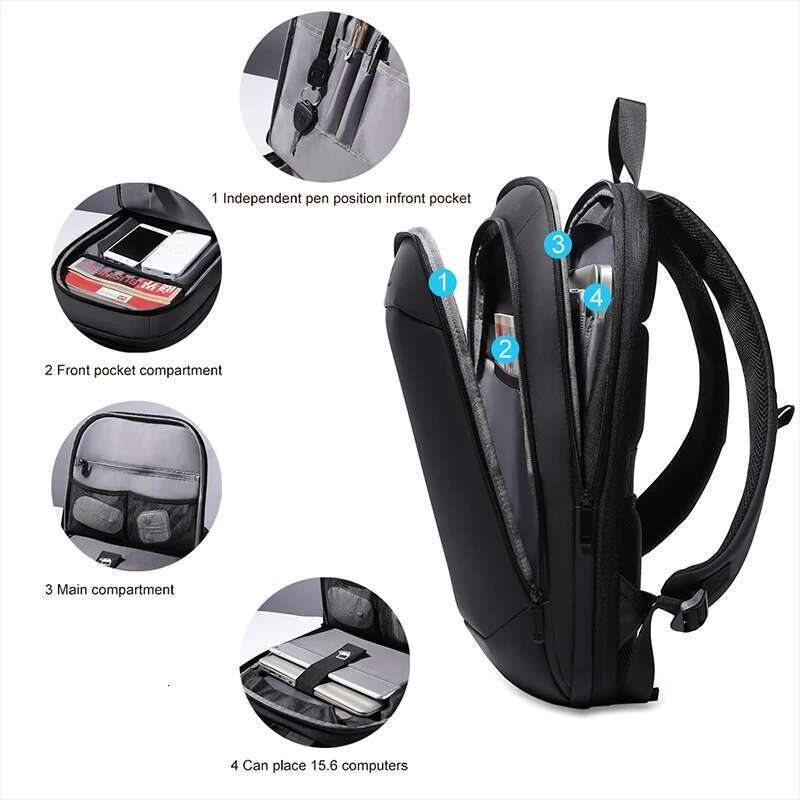 Heroic Knight Laptop 15.6 Inch Expandable Rucksack Waterproof Lightweight Travel Backpack Business Work Sport
