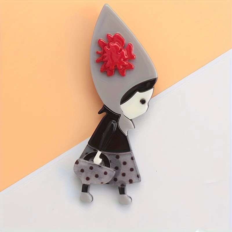 Women Fashion Acrylic Figure Brooch Simple Accessories Pins