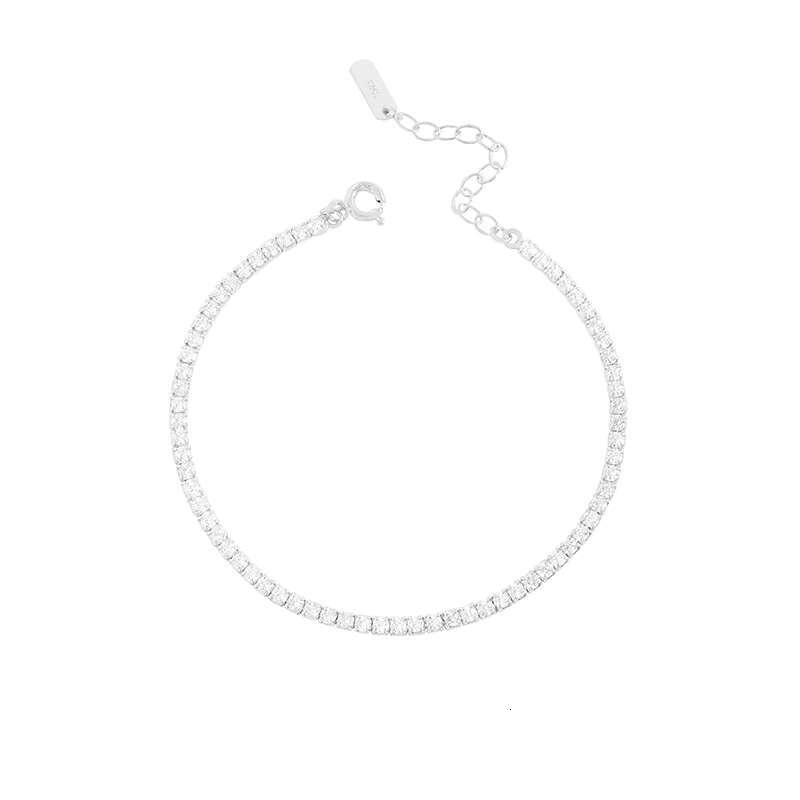 Fashion Jewelry 925 Sterling Silver Tennis Bracelets Full Diamond About 2MM White pink Zircon Bracelets for Women