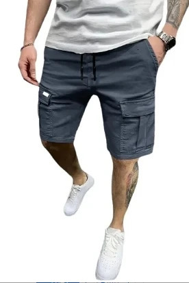 Fashionable summer mens multi pocket workwear shorts loose outdoor casual 250425