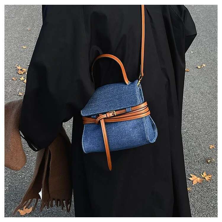SUNNY BEACH Small Jeans Shoulder Bag Denim Blue Handbags Women Armpit Female Holiday Tote Brand Designer