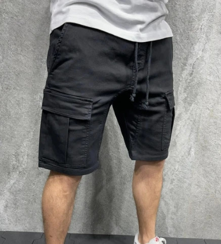 Fashionable summer mens multi pocket workwear shorts loose outdoor casual 250425