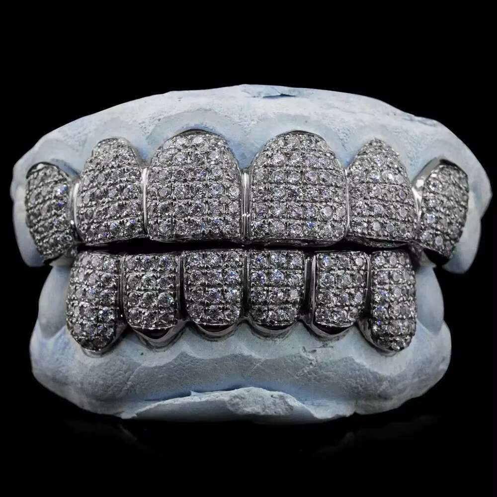 Hip Hop Fashion Jewelry Sterling Sier Moissanite Round Brilliant Cut Custom Dia Grillz for Unisex with Vvs Clarity