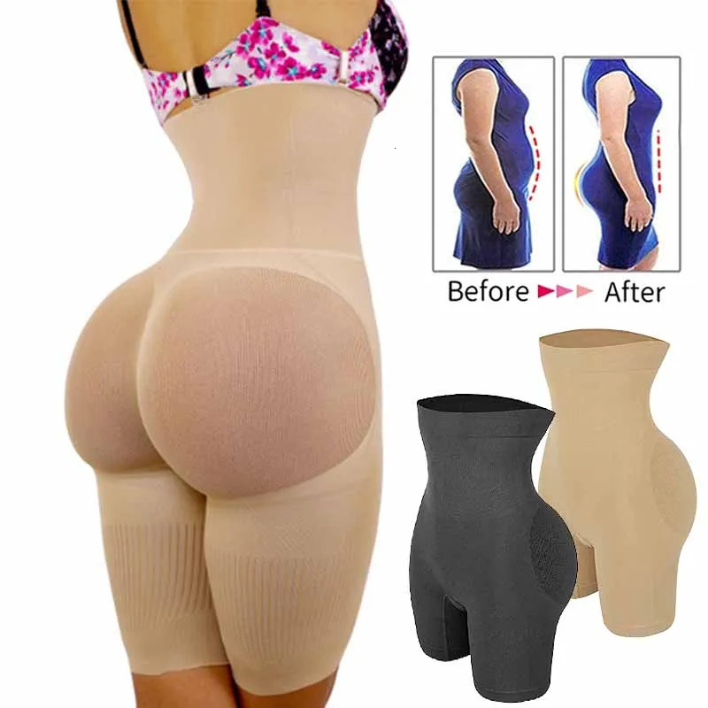 High waisted shapewear shorts suitable for womens hip lifting abdominal control compression underwear 250430