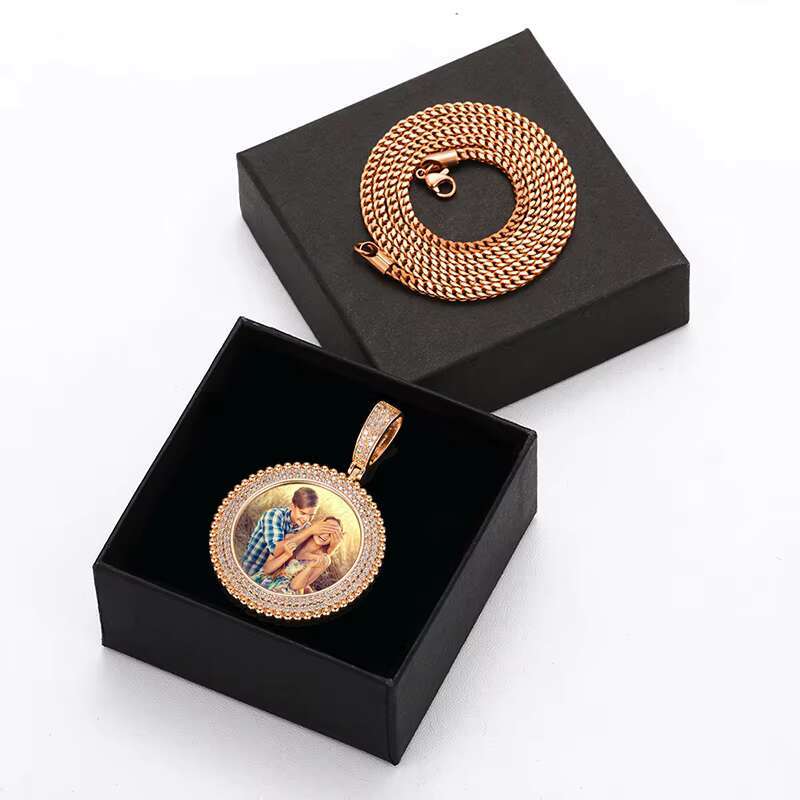 New Arrival 18K Gold Plated Picture Pendant Hip Hop Jewelry Iced Out Zircon Diamond Custom Necklace Pendant