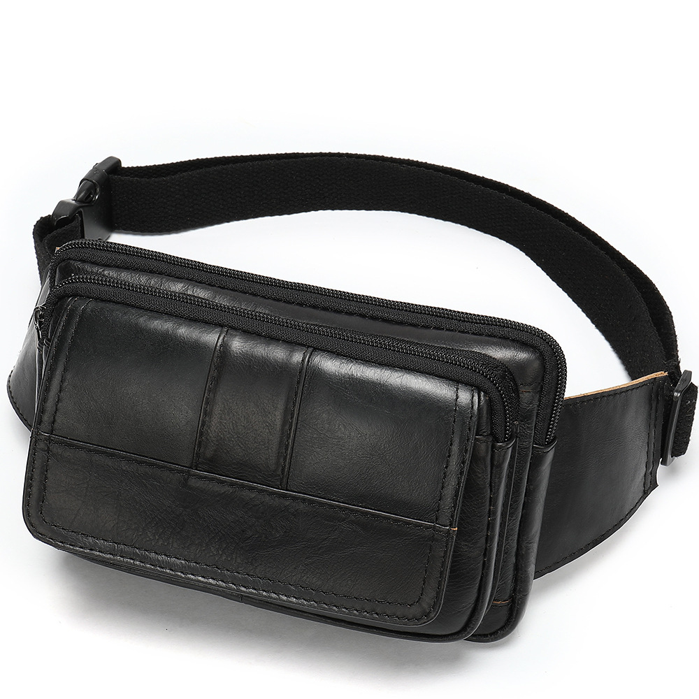 Genuine waist top layer, cowhide outdoor single shoulder crossbody chest bag, genuine leather men's small bag