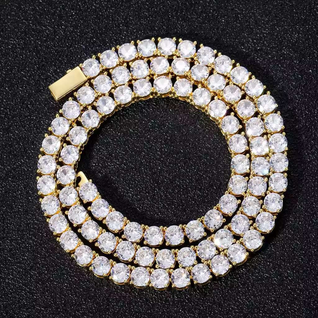 BES Brass 3mm 4mm 5mm 6mm Micro Paved 5A Cubic Zirconia Width Tennis Chain Iced Out Bling CZ HipHop Jewelry