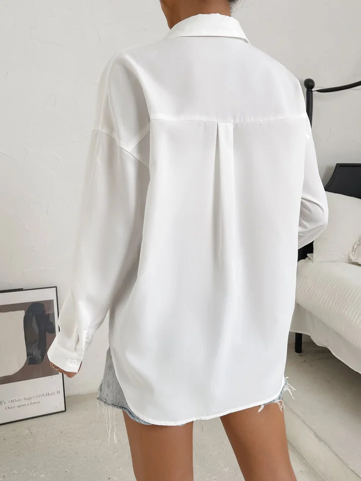 spring and summer womens loose casual fashion jacket wearing super long sleeved shirt 250422