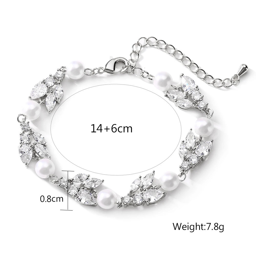 ZAKOL sparkling cubic zirconia pearl charm bracelet suitable for elegant wedding jewelry gifts for women 250428
