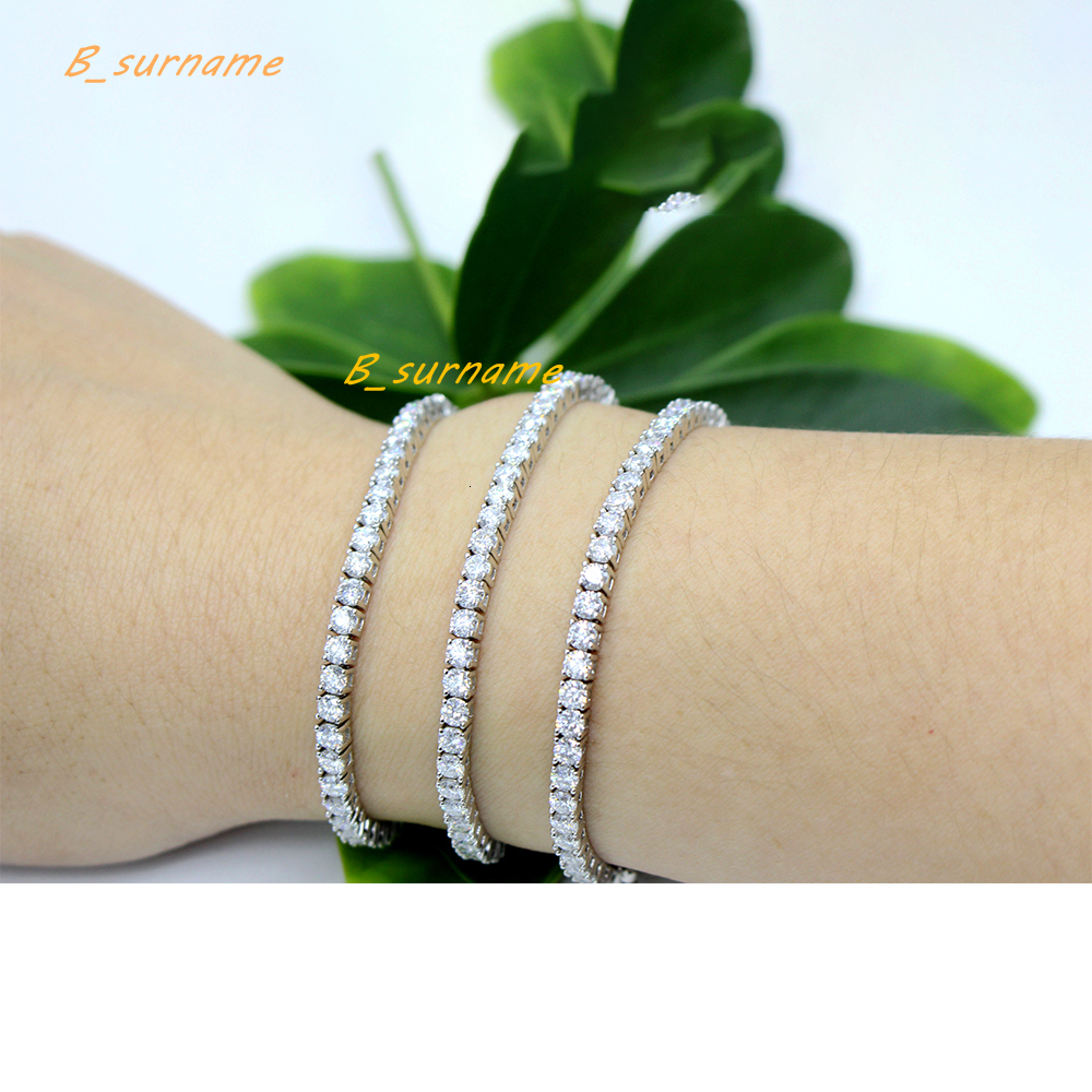 Luxury Ice Out Moissanite Tennis Chain GRA Round Brilliant Cut VVS Moissanite Tennis Chain Womens 2mm 6 to 9 Link Chain Unisex