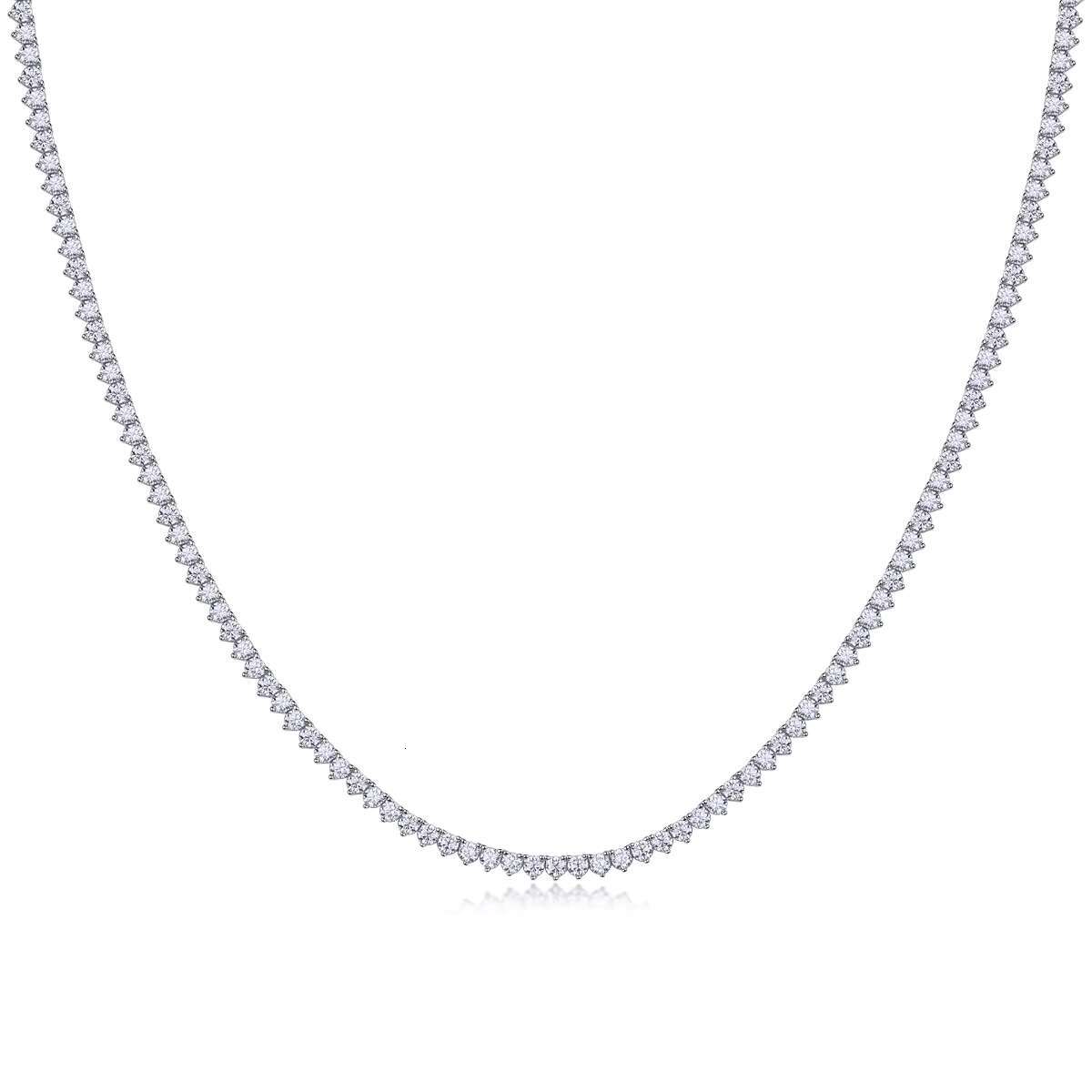 Moissanite Thick Tennis Necklace Chain in 45-55cm 925 Sterling Silver