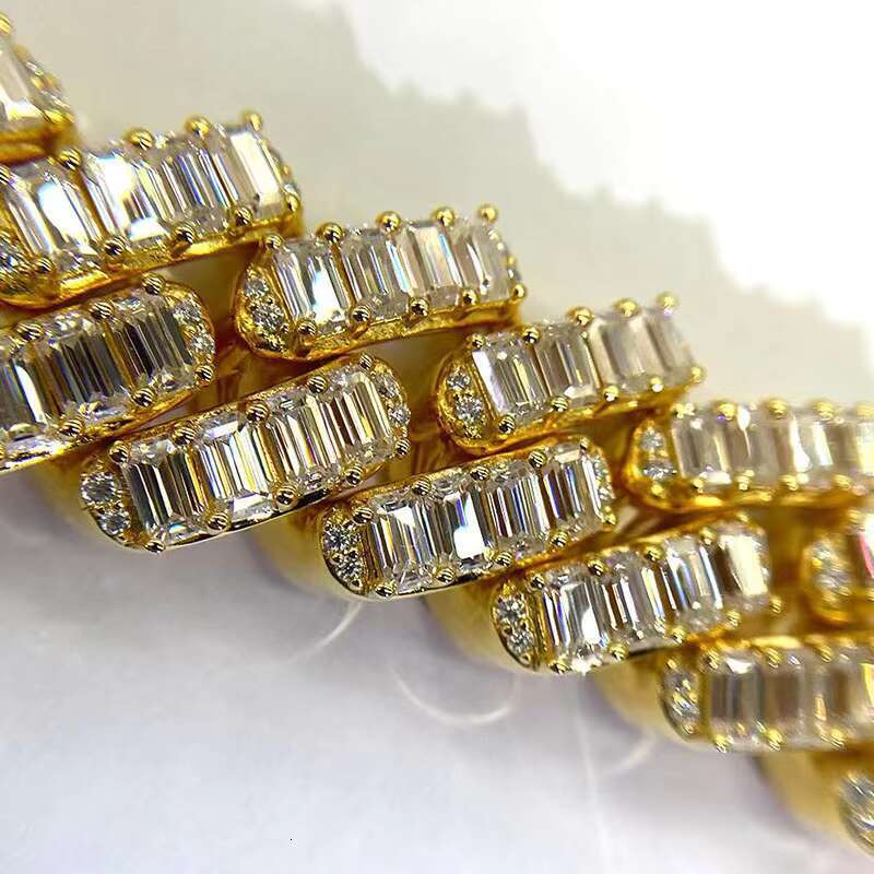 Hip Hop Bling Moissanite 925 Silver Bracelets Cuban Jewellery Bracelet for Women