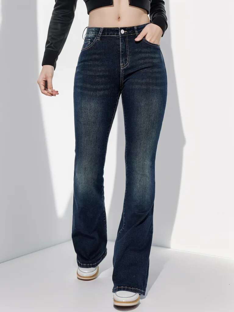 summer Autumn and spring High Stretch Boot Cut Jeans for Women Fashion Slim Denim Flare Pants Casual Ladies Trousers S-2XL