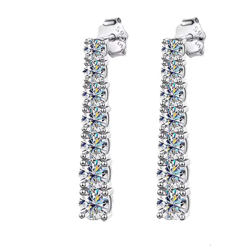 Fine Jewellery Elegant Sublimation 925 Silver Fashion Jewelry Long Tassel Moissanite Diamond Drop Earrings for Women