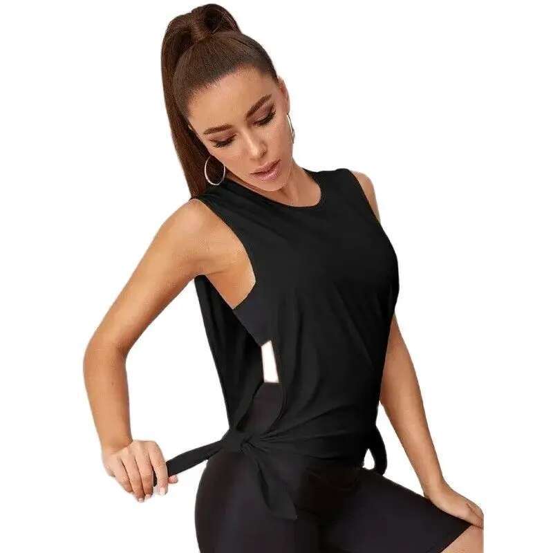 Women Sleeveless Vest Sports Top Fiess Shirt Gym Tops Female Yoga T-Shirts Loose Sport Shirts
