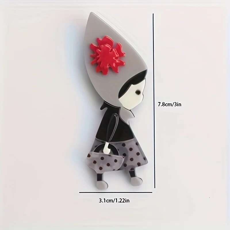 Women Fashion Acrylic Figure Brooch Simple Accessories Pins