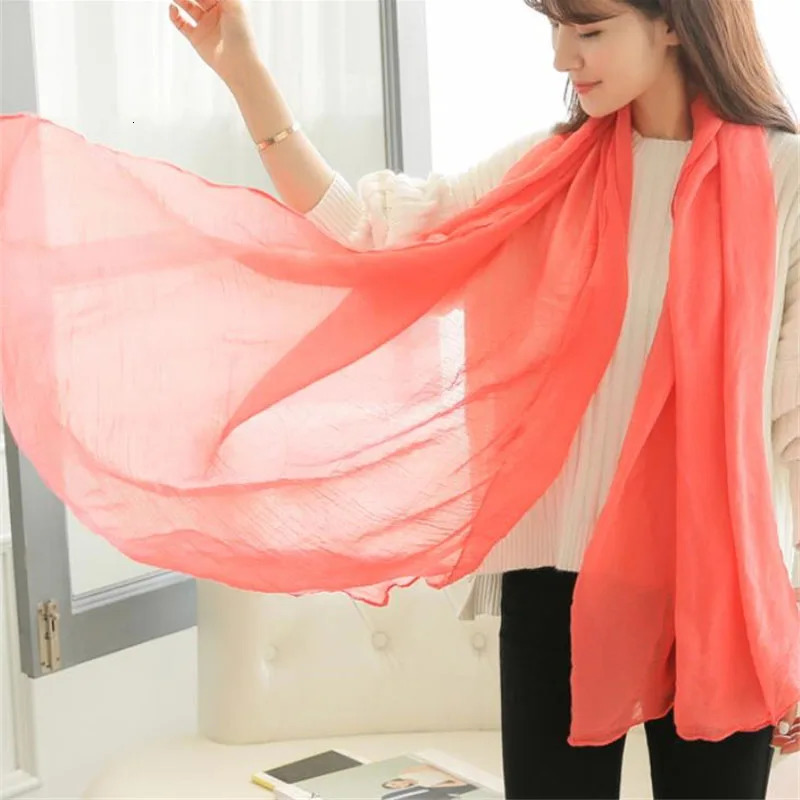 Linen Scarves Women Solid Color Scarf Shawl Muslim Hijab Muffler Female Soft Wraps Headband Foulard Bufandas 250430