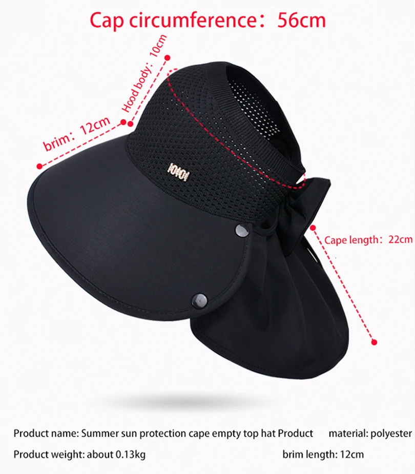 Summer Big Brimmed Sun Hat Womens Outdoor Sun Hat Detachable Shaver Neck Protector Empty Fishermans Hat 250430