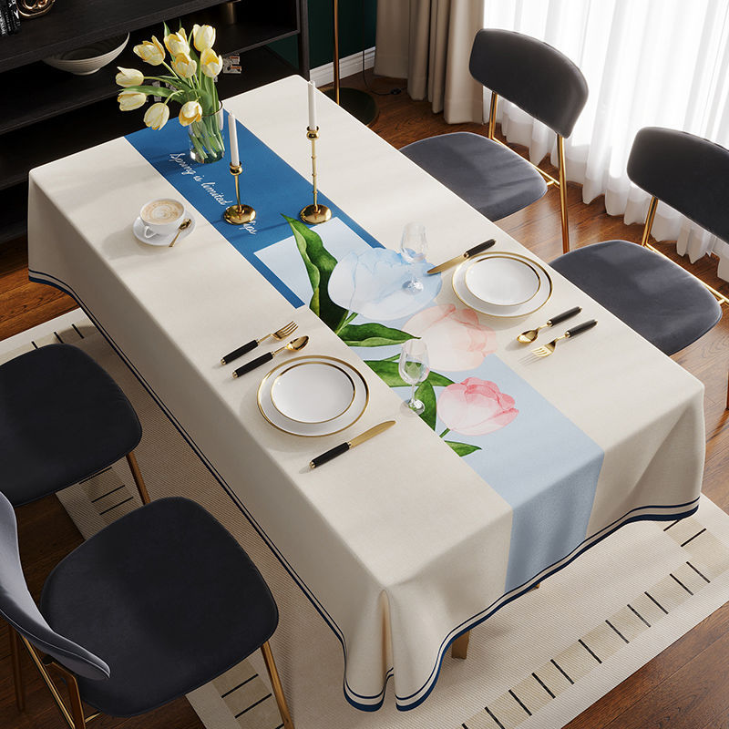 W10 high-grade light luxury tablecloth waterproof, oil-proof, scalding-proof, wash-free simple tablecloth new coffee table mat