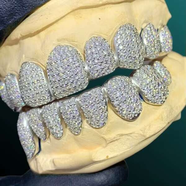Excellent Quality Most Expensive Silver Teeth Studded Moissanite Diamond Teeth Available at Affordable Price