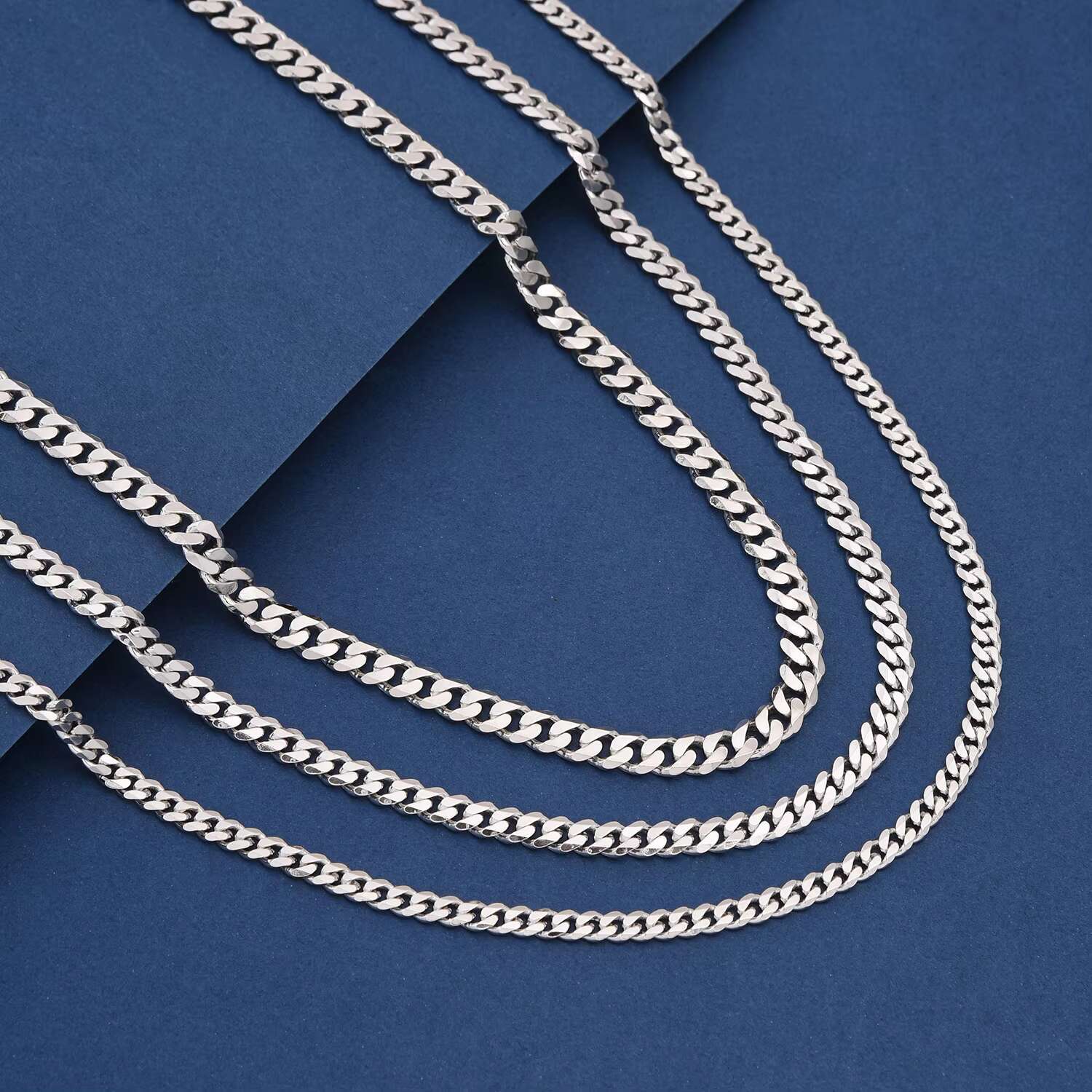 925 Sterling Silver 4/5/6mm Chunky Diamond-Cut Cuban Link Hip Hop Jewelry Necklace for Men and Women
