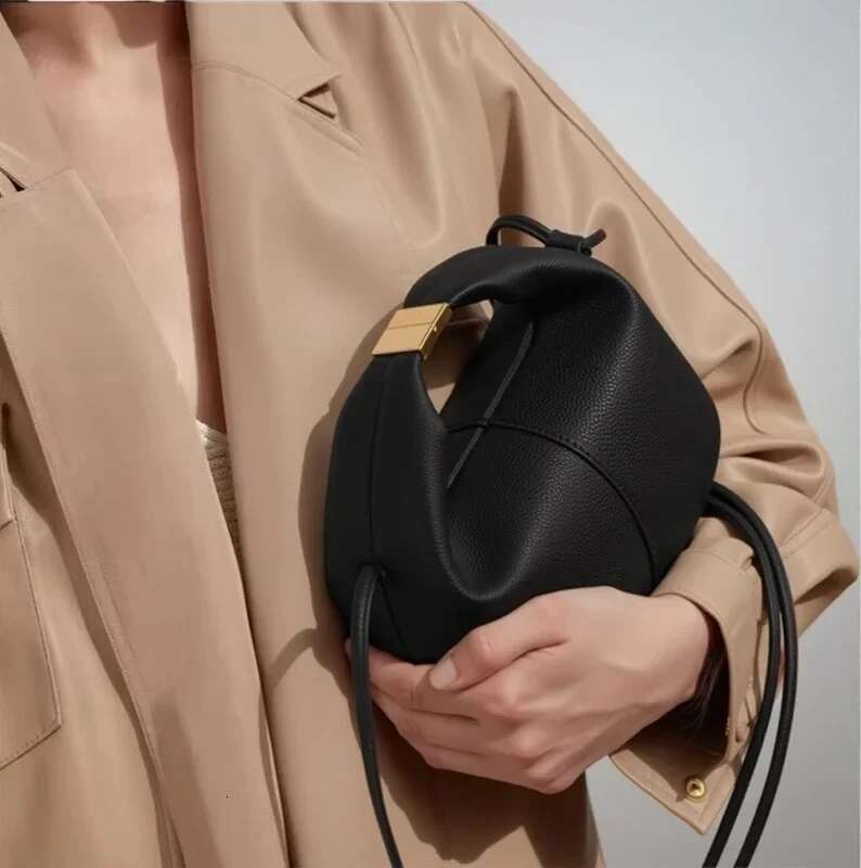 Dumpling Wrap, French Niche Handbag, Genuine Leather Cowhide Wallet, Women's Diagonal Shoulder Bag, Commuting Handbag