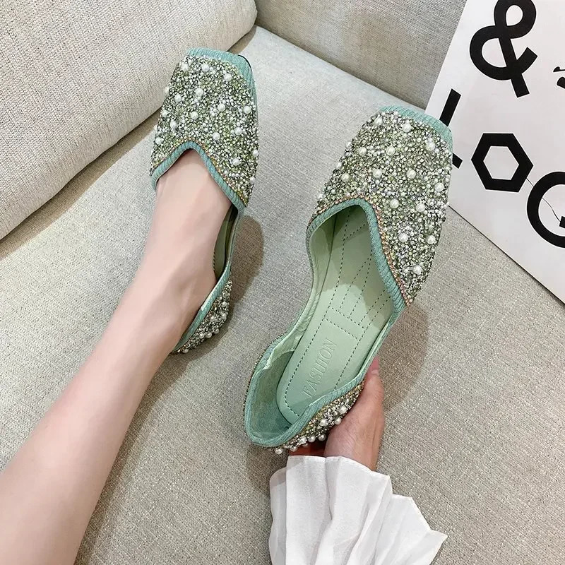 Women Fashion Flat Single Shoes Feamle Autumn Pointed Toe Shoes Flat Loafers Soft Sole Ladies Plus Size 35-43 Zapatos De Mujer 250421