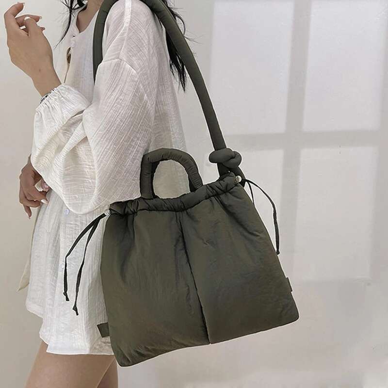 New Korean Fashion Fabric Shoulder Soft Dacron Crossbody Bag Mini Tote For Women Underarm Bags Handbags And Purses Bag