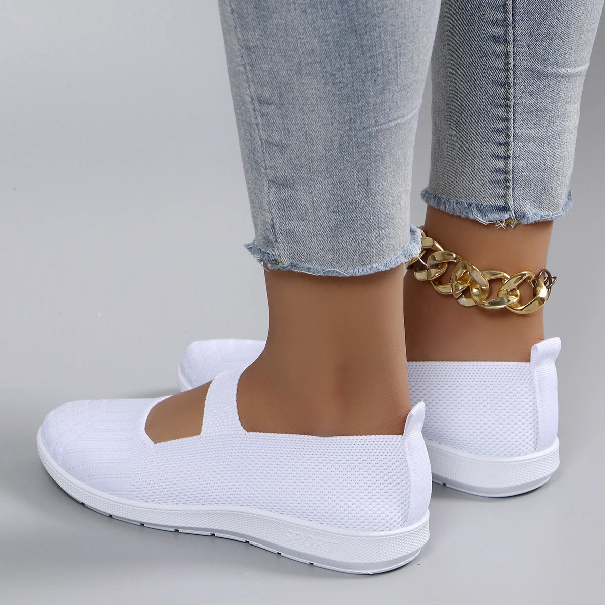 Spring womens sports shoes fashionable breathable lightweight non slip durable casual sports shoes flat shoes 250430