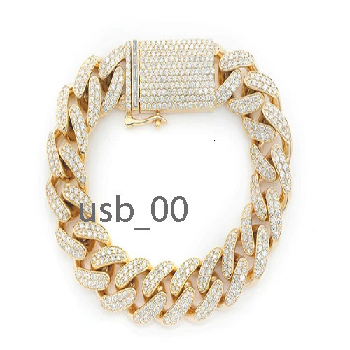 16mm Miami Cuban Link Real Diamond Bracelet Full Iced Out Bling Charm HipHop Jewelry for Men Cuban Bracelet For Wholesale Price