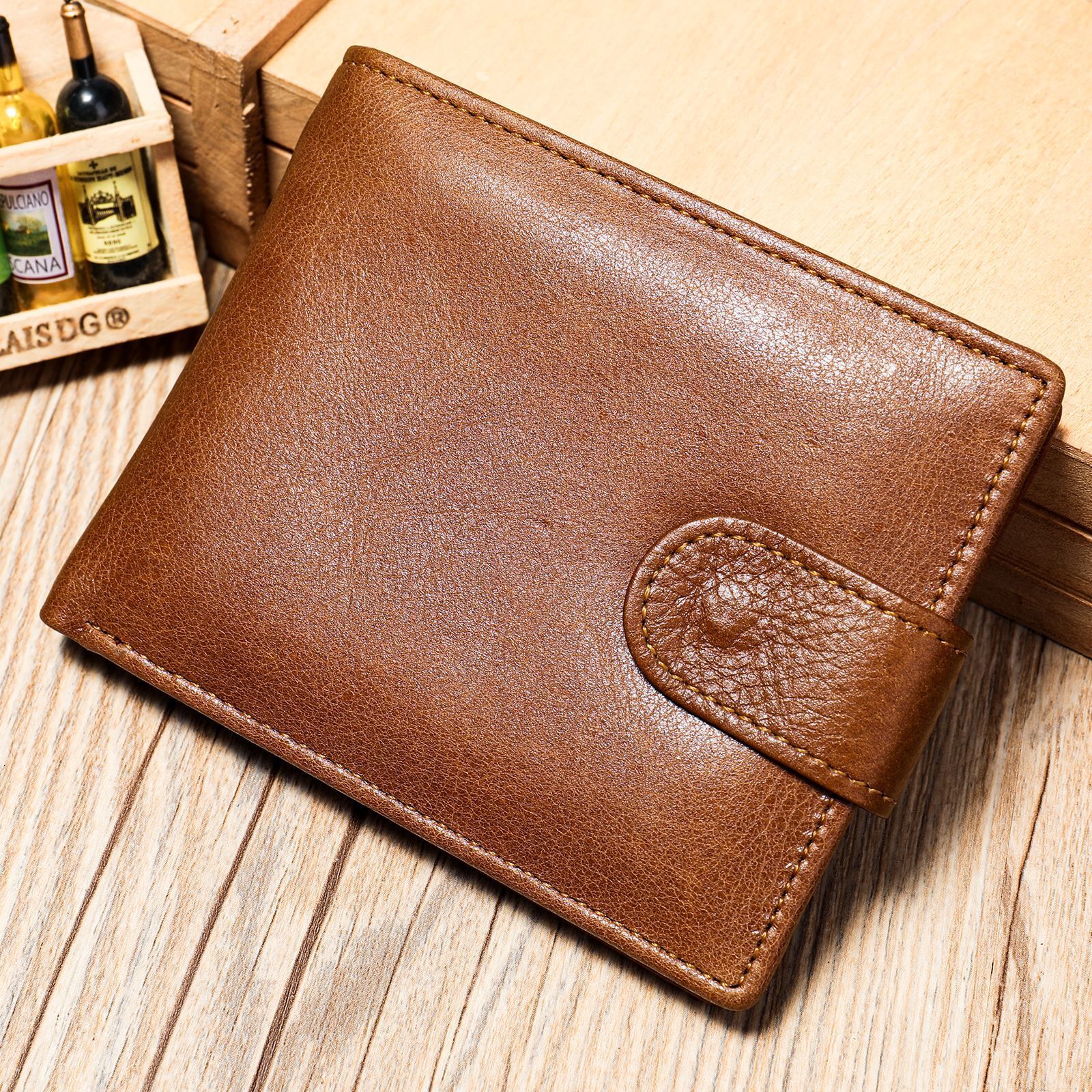 Malunte genuine men's short zero 2023 new multi slot leather top layer cowhide wallet for men