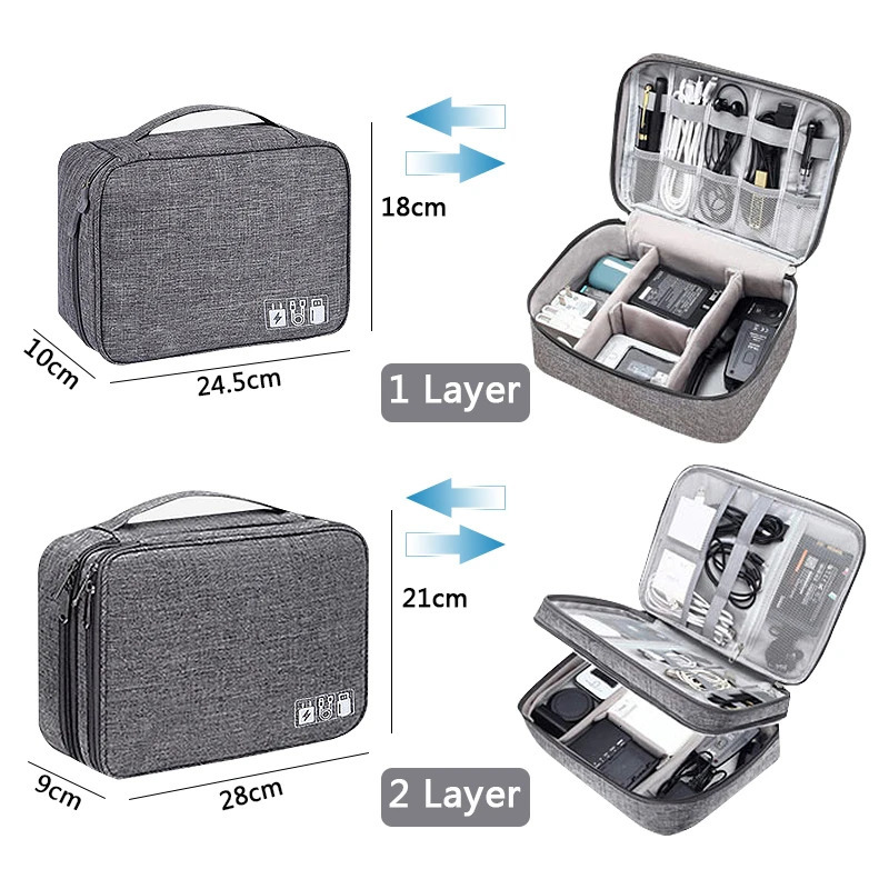 Cable storage bag waterproof digital electronic manager portable USB data cable charger plug storage bag travel cable manager 250430