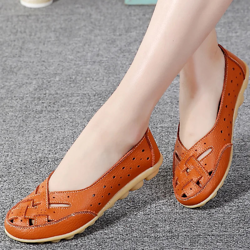 Women Flat Shoes Breathable Leather Shoes For Women Loafers Soft Leather Flats Shoes Female Casual Zapatos Para Mujeres 250421