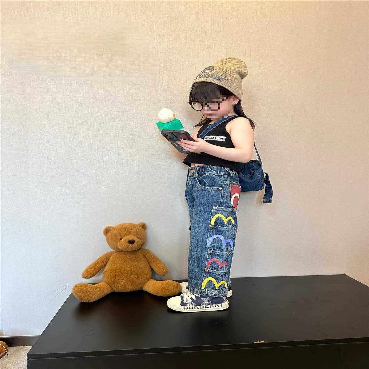 Childrens Clothing Is Versatile Suitable for Both Men and Women. Full Size and Versatile Denim Pants Cool and Trendy Made of Cotton Y250430HRSB