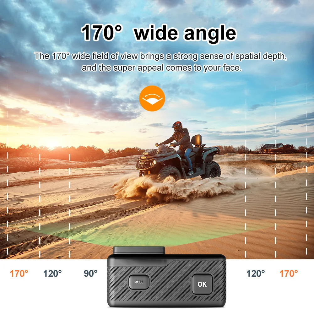 Action Camera 5K 4K60FPS EIS Wi Fi Dual Screen 170D 2.0-inch Touchscreen 30M Waterproof Sports Camera with Remote Control 250425
