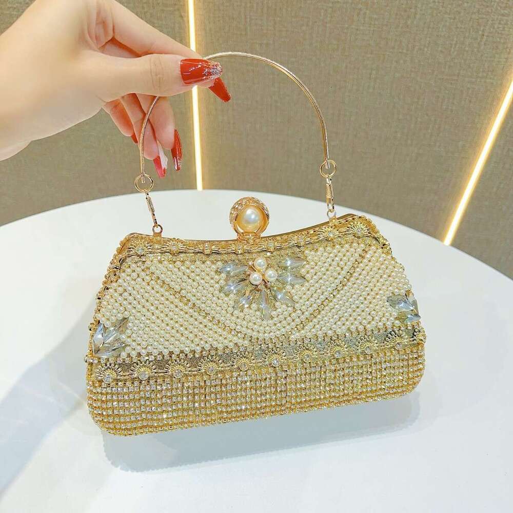 Dinner Bag New Diamond Studded Tassel Evening Dress Xiaoxiangfeng Birthday Wedding Banquet Bag Pearl Single Shoulder Crossbody Dinner Bag KQ