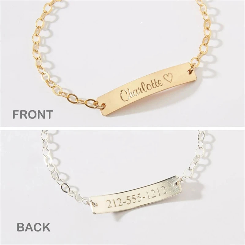 letter Bracelet Baby Jewelry Custom Name Bracelets Gold Charm Child ID Stainless Bracelet Kids Customized Nameplate Bangles 250430
