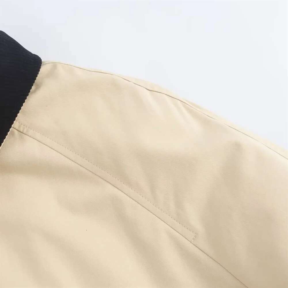 TRAF Autumn New Product Women's Fashion Pocket Decoration Zipper Long Sleeve Casual Loose Jacket Top Coat