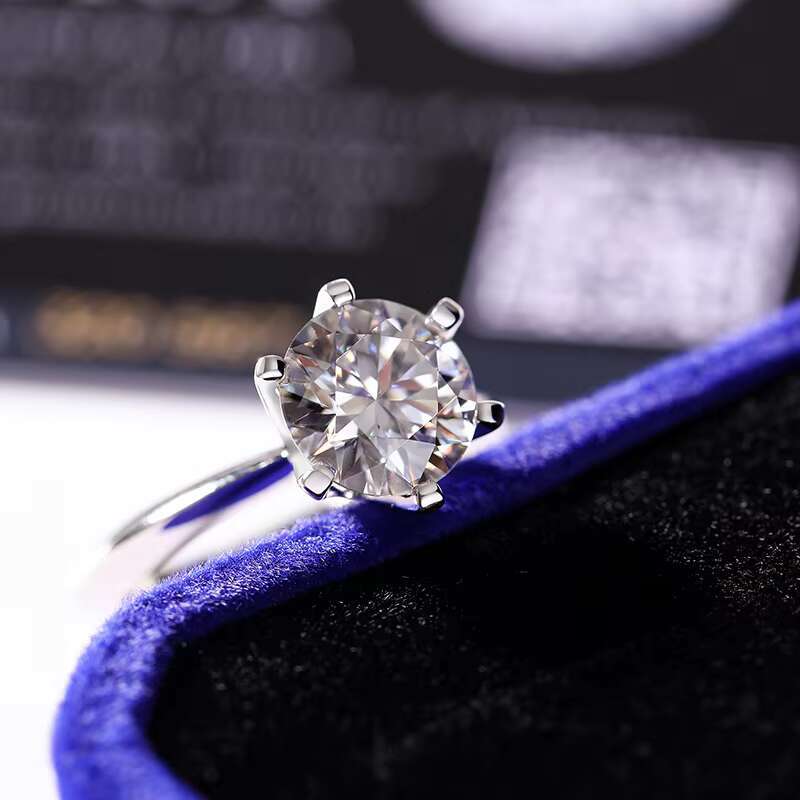 Dropshipping Wholesale Fine Wedding Jewelry 925 Sterling Silver D Color VVS Moissanite Diamond Engagement Ring for Women