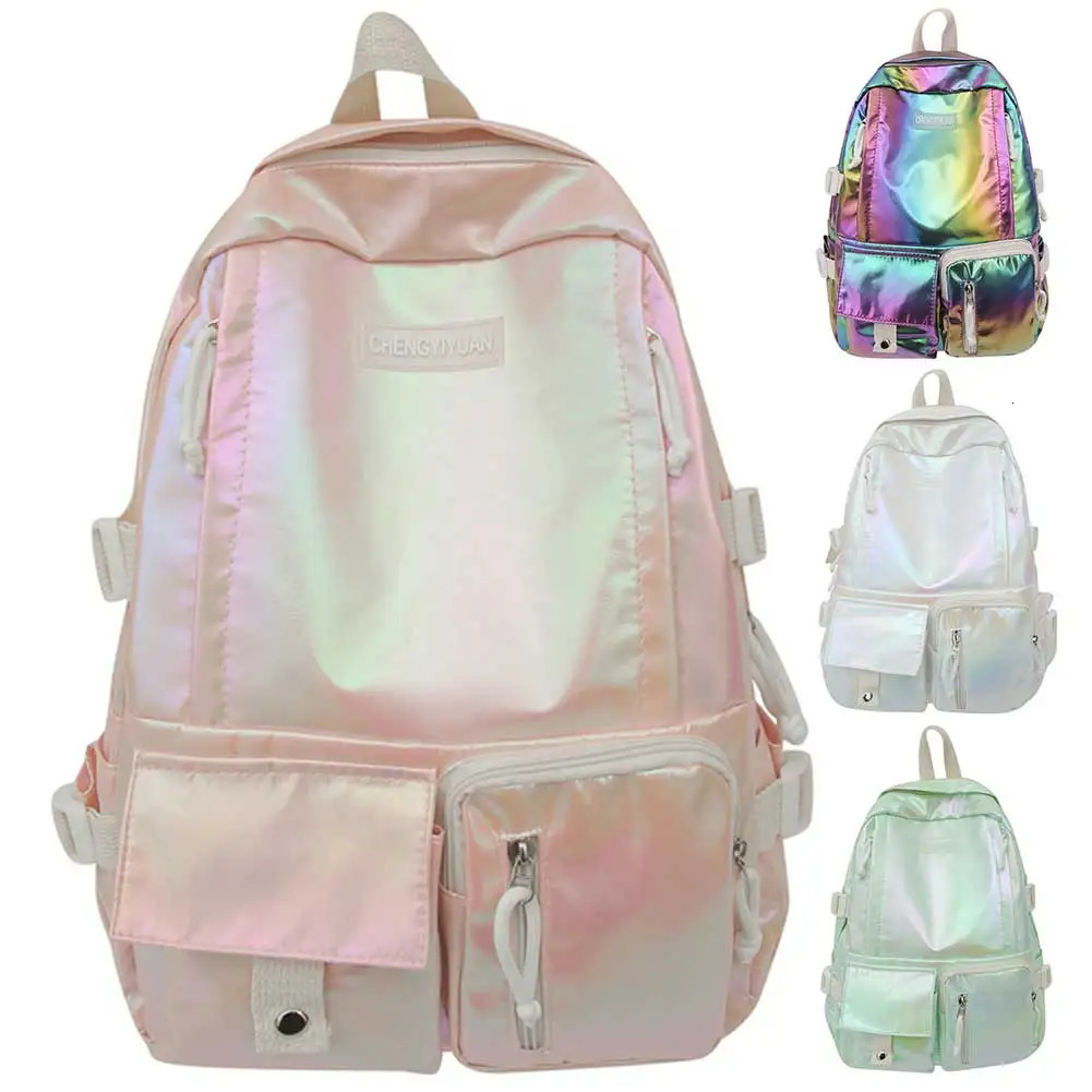 Womens Laser Backpack Multi Pocket School Backpack Large Capacity Campus Backpack 250427