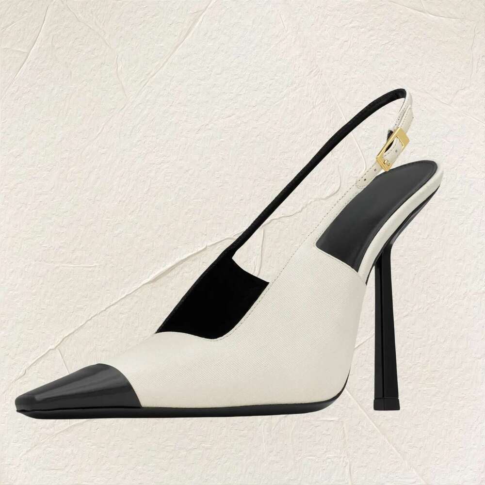Summer Heel Fashion Square Toe High Heels Colorblock Buckle Shoes Modern Women Sandals Everyday Versat