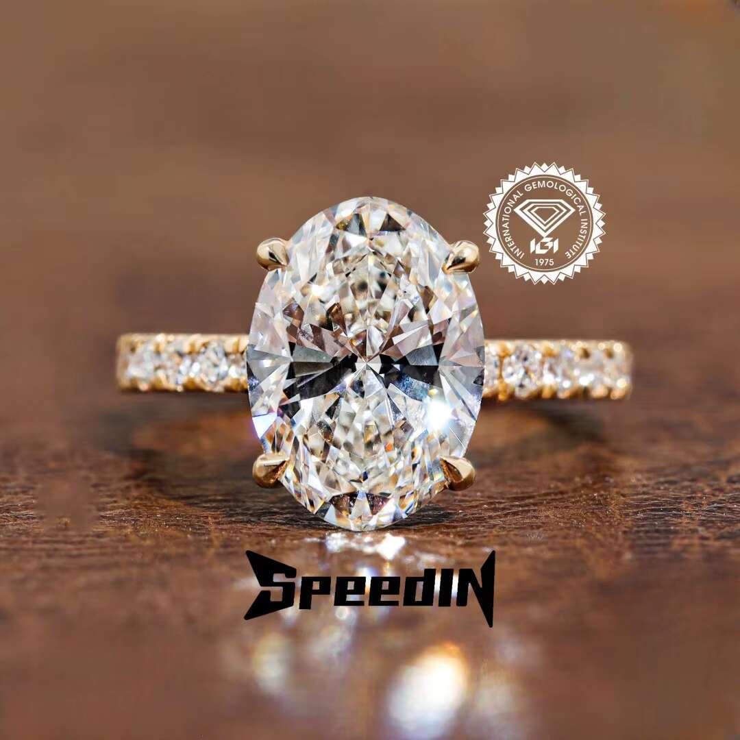 IGI Certified Lab Diamond Rings 14k 18k Solid Gold Rings Lab Grown Diamond Engagement Ring for Women Fashion Jewelry