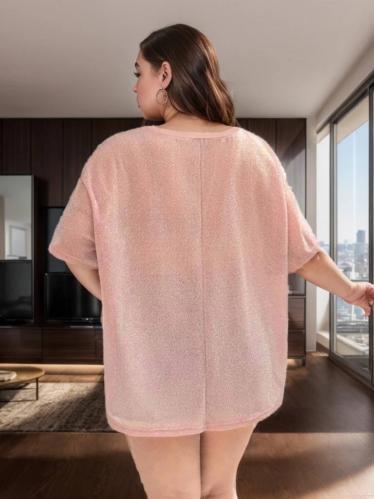 Simple solid casual crew neck short sleeved top 250430Z