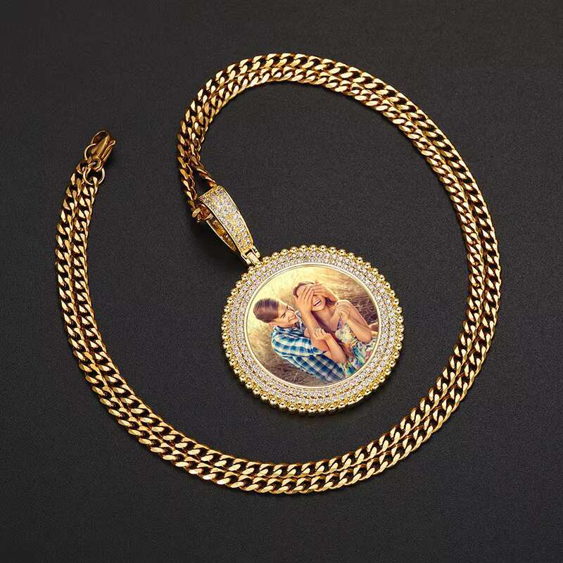 New Arrival 18K Gold Plated Picture Pendant Hip Hop Jewelry Iced Out Zircon Diamond Custom Necklace Pendant