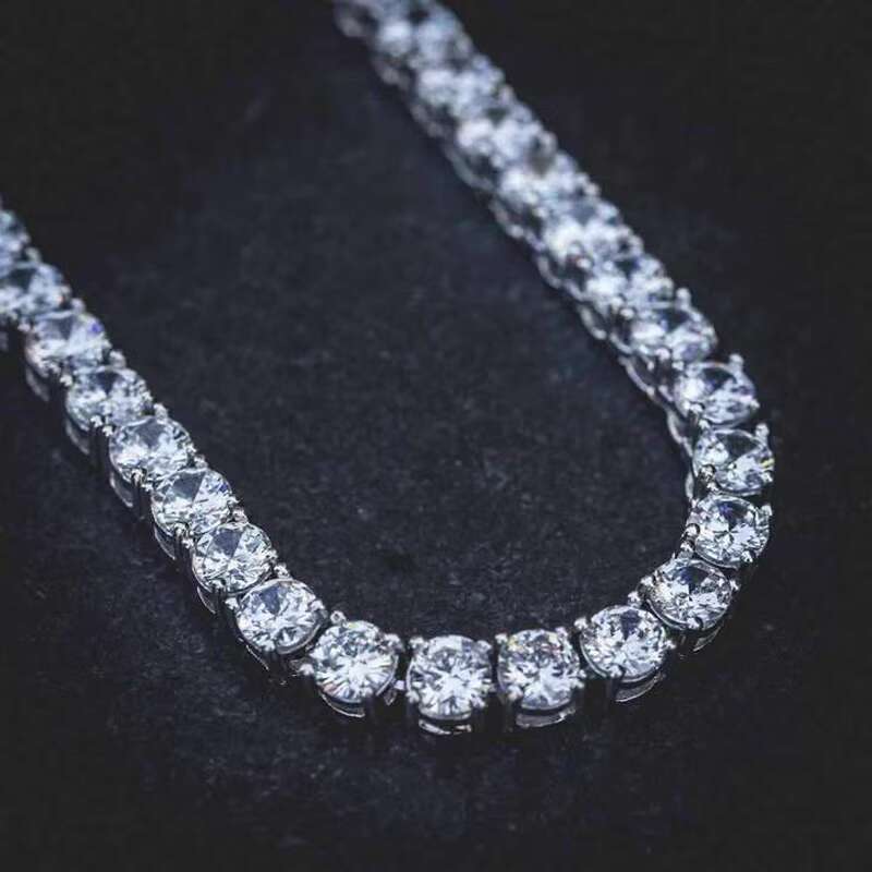 Customize Round Cut Tennis Necklace Gold Jewelry Hip Hop Jewelry Tennis Chain for Men Women