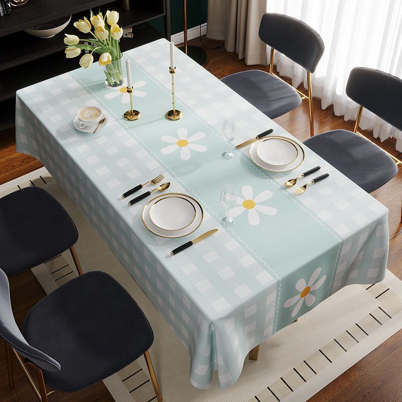 W08 high-grade light luxury tablecloth waterproof, oil-proof, scalding-proof and wash-free PVC simple tablecloth new coffee table mat