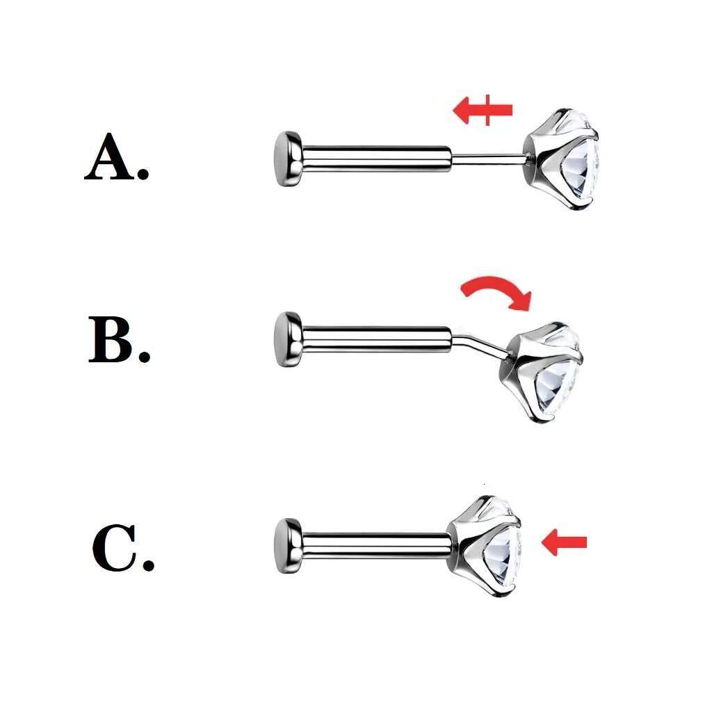 F136 Titanium Horseshoe Nose Stud Nose Ring and Septum Piercing Helix Cartilage Earrings Titanium Piercing Jewelry