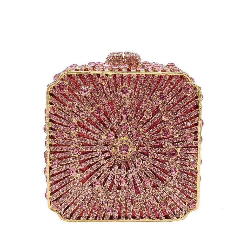 Dinner Bag Diamond Studded Hollow Metal Hard Banquet Dress Hand Held Women S Bag Small Square Box Bag KQ