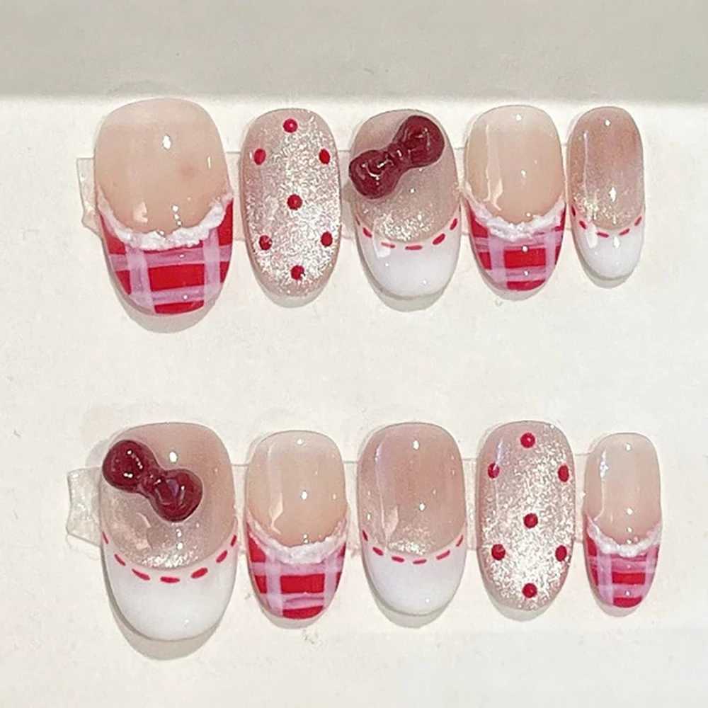 10 Swt Cool Long Coffin Almond Handheld Wearable Nails 3D Flower Snake Silver Mirror Powder Bow Party Nail Stickers H25429